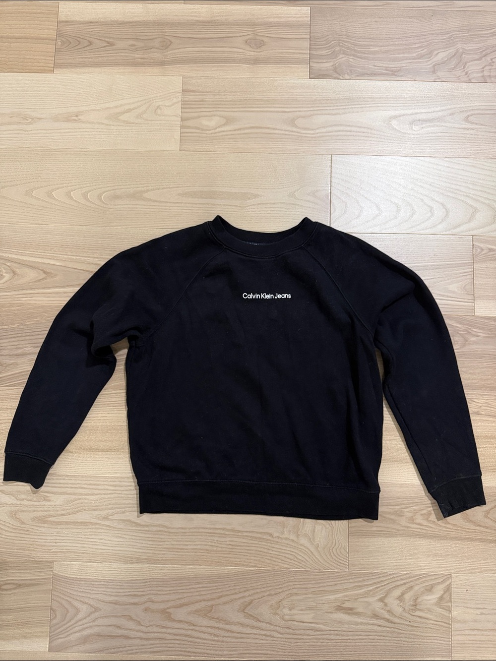 Calvin Klein Jeans Black Crewneck Sweatshirt with Small Chest Logo